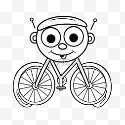 bug riding a bike vector coloring page 一个