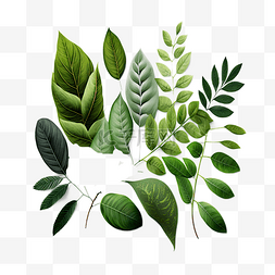 扇形树叶图片_叶子植物叶子绿色多形状图片