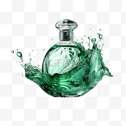 香水绿色圆瓶