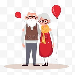 分享的快乐图片_祖父母日人物插画
