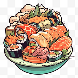 米饭卡通图片图片_食物寿司大份图案