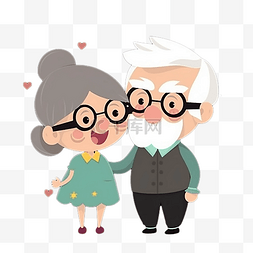 卡通幸福图片_祖父母日脸庞互动