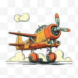 橙色的云朵图片_飞机云朵卡通橙色