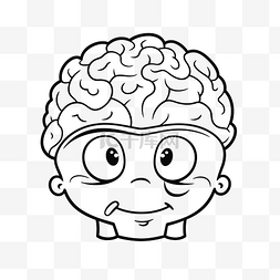 一个男孩头上戴着大脑头带的卡通