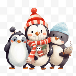 圣诞节卡通企鹅