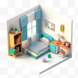 房间模型3d简洁图案