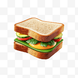 三明治健康早餐食物透明