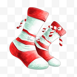 圣诞节袜子插画