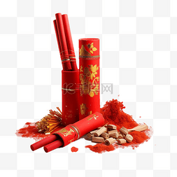 春节红色烟花碎屑真实效果