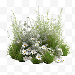 夏季花朵装饰图片_草丛向日葵花朵