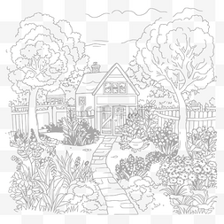 着色书可打印的花园房子图片最好