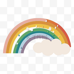 彩虹雨滴立体图案