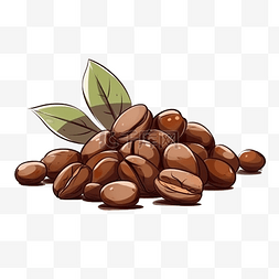 铁产品卡通图片_咖啡豆棕色卡通