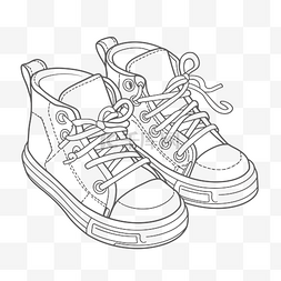 童鞋运动鞋图片_可打印的童鞋着色页轮廓草图 向