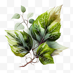 腐竹配菜图片_树叶双子叶植物网状脉绿色背景