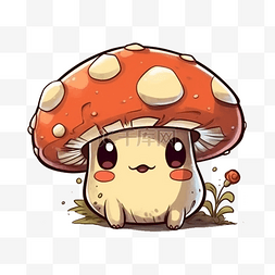 三维小卡通图片_蘑菇头植物3d可爱表情