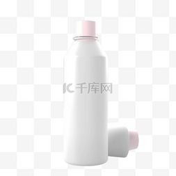粉色化妆品瓶子图片_3d化妆品白色包装