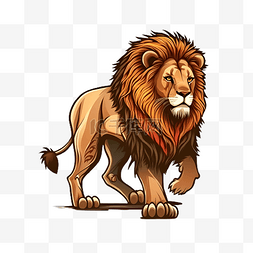 凶猛狮子头图片_雄狮动物插画