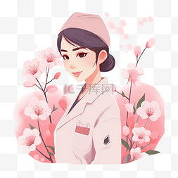 美女植物图片_护士节粉色日系美女