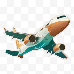 放飞机插画图片_飞机绿色图案