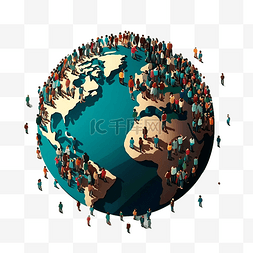 国际人类图片_国际人口日卡通