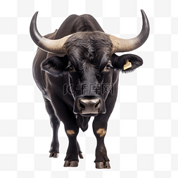黑色公牛牲畜动物立体模型