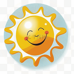 微笑的太阳花图片_太阳黄色卡通浅蓝色