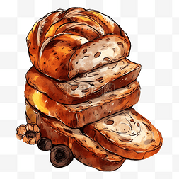 面包全麦切片图案