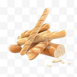 面包长形法棍切开