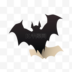 动物剪影图片_飞翔的可怕蝙蝠黑色