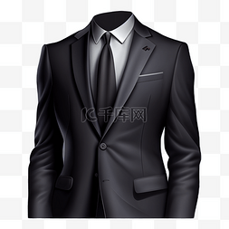 套装黑色西服黑色领带