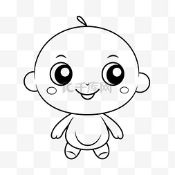 动画手绘图图片_婴儿轮廓素描的婴儿着色页 向量