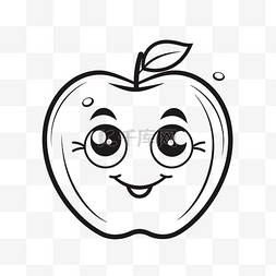 可爱的苹果画为孩子轮廓素描 向