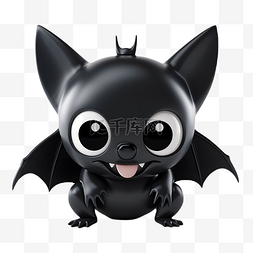 黑色蝙蝠翅膀图片_黑色蝙蝠卡通立体3d角色建模