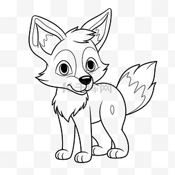 可爱的小狐狸 可爱的狐狸着色页 