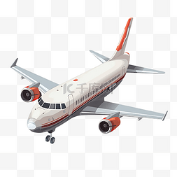 旅游平面创意图片_飞机喷气飞机橙色