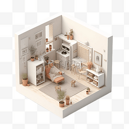 沙发平面素材图片_房间模型和风装饰