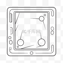 平板轮廓图片_平板电脑轮廓草图的线条图 向量