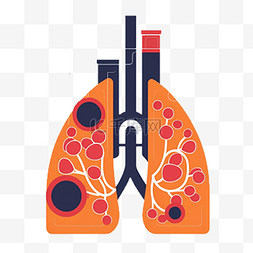 身体内脏卡通图片_哮喘日器官抽象