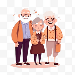 写重阳节的图片_祖父母日温馨相爱的一家