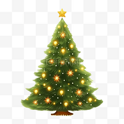 新年元素树图片_圣诞节星星树卡通