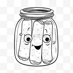 泡菜罐子图片_带有两个糖果包装纸的罐子卡通画