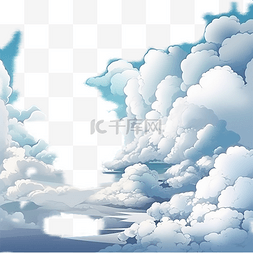 白色扁平化装饰图片_云朵云团漂浮效果图片