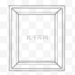 方形框架面板轮廓草图的线条图 