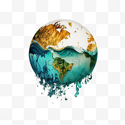 创意水滴概念图片_海洋日珍惜地球水资源