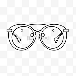 字体上的图片_白色背景草图上的眼镜轮廓图 向