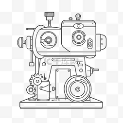 棕白相间色图片_绘制工业机器机器轮廓草图 向量