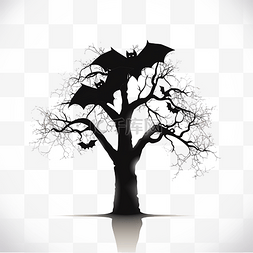 树杈树叶图片_飞翔的蝙蝠黑色树杈