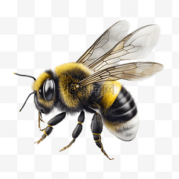 飞行的蜜蜂插画图片_黄蜂昆虫插画