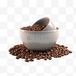 方形产品图片_咖啡豆碗立体